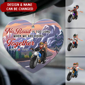 No Ride Is Too Long When We're Riding Together, Personalized Biker Couple Ornament