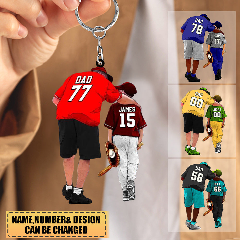 Personalized Baseball Player Gift For Son/Grandson Acrylic Keychain