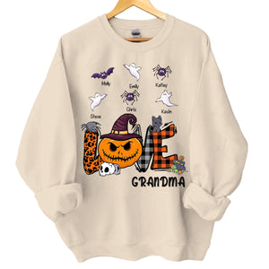 Love Halloween - Ghosts, Bats And Spiders - Personalized sweatshirt