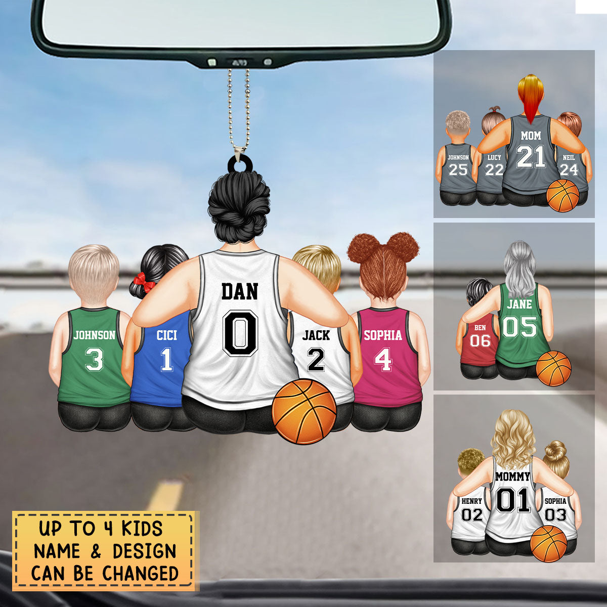 Personalized Basketball Mom Acrylic Car Ornament- Gift For Sport Mom