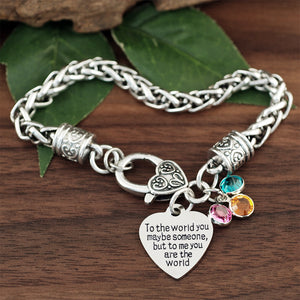 To me you are the world Antique Silver Bracelet