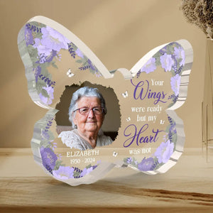 Custom Photo Once By Our Sides, Forever In Our Hearts - Memorial Personalized Custom Shaped Acrylic Plaque