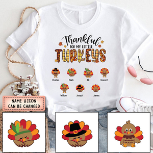 Thankful For My Little TurKeys Grandma T Shirt