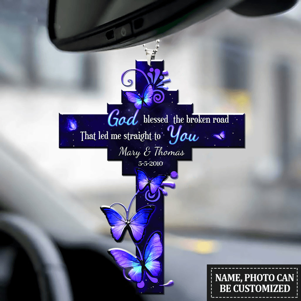 Infinity Galaxy Cross God Blessed Ornament