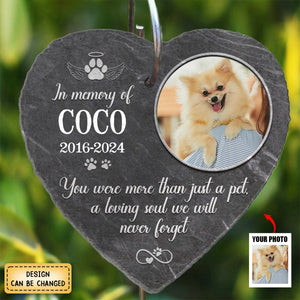 Personalized Memorial Garden Slate & Hook -  Loss Of pet Sympathy Gift, Dog Memorial Stone