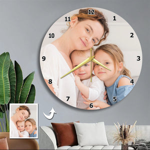 Personalized Photo Acrylic Hanging Wall Round Clock Gift For Family