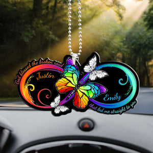 Bright Infinity With Rainbow Butterfly God Blessed Ornament