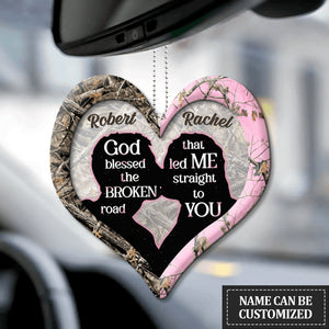 Silhouette Of Couple Kissing God Blessed Personalized Ornament