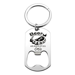 Personalized Beer Bottle Opener Keychain