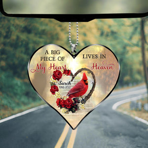 A Big Piece Of My Heart Lives In Heaven Memorial Cardinal Gift Personalized Ornament