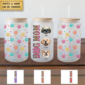 Personalized Tumbler Glass FullPrint - Dog Mom