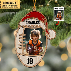 American Football Custom Photo Personalized Acrylic Ornament