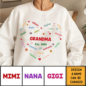 Personalized Gift For Grandma Glitter Custom Name Sweatshirt