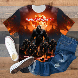 Personalized Squatch All-over Print T Shirt Gift For Dad, Grandpa