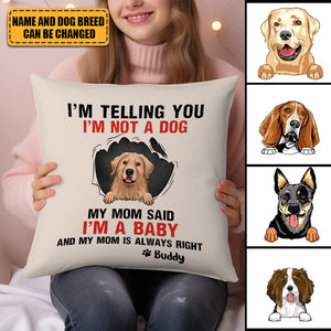 My Mom Said, Personalized Pillows, Custom Gift for Dog Lovers