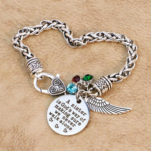 A sister is a god's way Antique Silver Bracelet