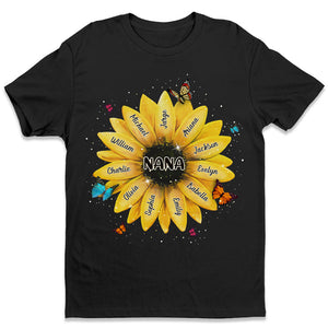 Personalized Nana Shine Bright Like A Flower Family T-shirt