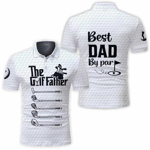 The Golf Father Grandfather - Best Dad By Par - Personalized Polo Shirt