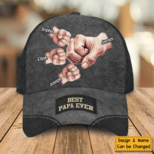 Personalized Name Best Papa Ever Cap Gift For Grandpa