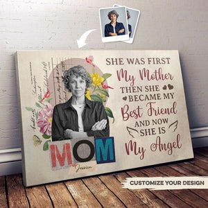 [Photo Inserted] Now Mom Is My Angel - Personalized Poster