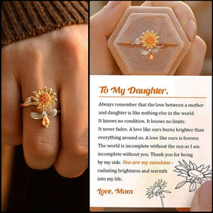 To My Daughter/Granddaughter Sunflower Fidget Ring "You Are My Sunshine"