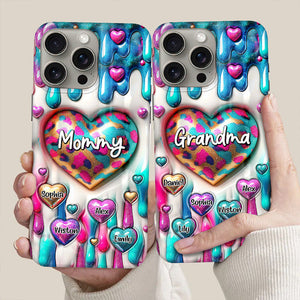 Personalized Coloful Sweet Heart Dripping Background Phone Case