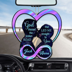 Love Kiss Silhouette Infinity God Blessed Personalized Ornament