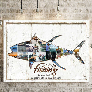 Personalized Fishing Collage Poster, Fishing Gift For Fisherman