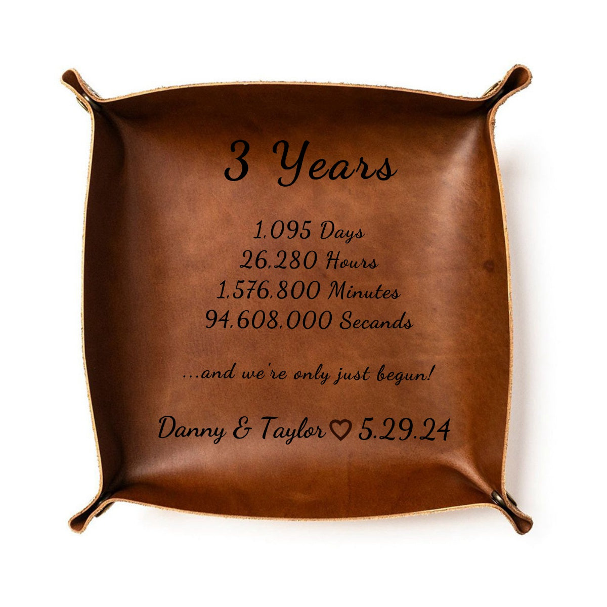 Personalized Leather valet tray - Couple,Anniversary Gift For Men