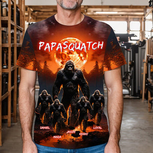 Personalized Squatch All-over Print T Shirt Gift For Dad, Grandpa