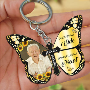 In Loving Memory Gifts – God Has You In His Arms Personalized Custom Butterfly Keychain