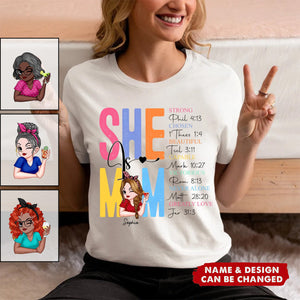 Personalized Pretty Sassy Woman She Is Mom Pure cotton T-shirt