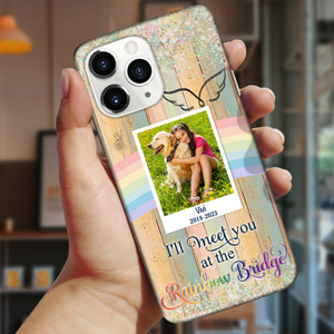 A Big Piece Of My Heart Is At The Rainbow Bridge Personalized Memorial Phone Case