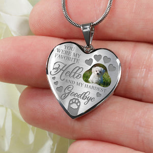 Personalized Pet Memorial Heart Necklace You Were My Favorite Hello For Pet