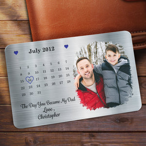 Personalized The Day You Became My Dad Metal Wallet Card