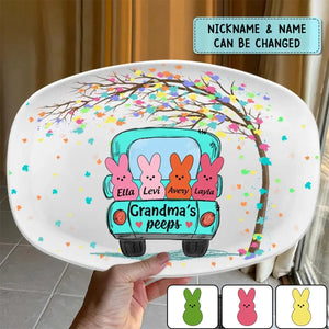 Personalized Grandma's Rabbit Gift For Family Platter