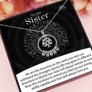 To My Sister-Tree of Life Heart Necklace With Custom Name&Birthstone Beads