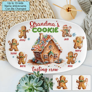 Christmas Grandma's Cookie Tasting Crew Personalized Custom Platter Christmas Gift For Grandma Mom Family Members