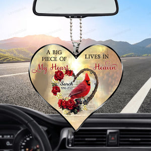 A Big Piece Of My Heart Lives In Heaven Memorial Cardinal Gift Personalized Ornament