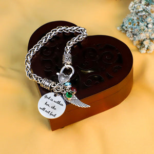 God is within her, she will not fail Antique Silver Bracelet