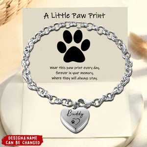 Personalized heart urn bracelet For Pet Ashes