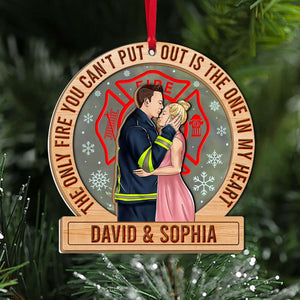 The Only Fire You Can't Put Out, Firefighter Couple Personalized Christmas Ornament