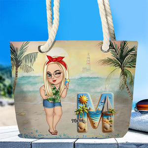 Summer Is Calling Beach Vacation Monogram - Personalized Beach Bag