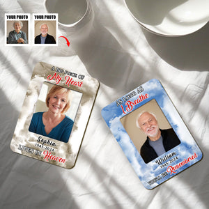 Memorial Insert Photo, A Big Piece Of My Heart Lives In Heaven Personalized Photo Car Visor Clip