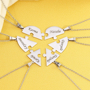 Personalized Name Puzzle we are together Heart Necklace