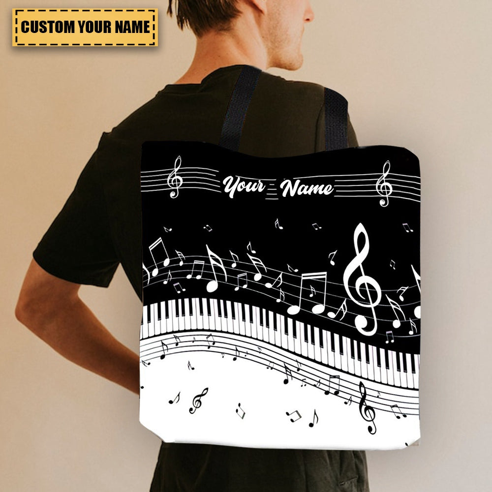 Classic Piano & Music Score Personalized Tote Bag