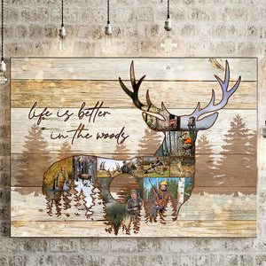 Personalized Deer Photo Collage Poster, Gift For Hunter