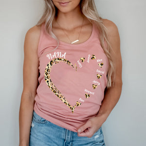 Personalized Grandma and Grandkids Heart Tank Top