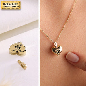 Personalized Heart Cremation Charm Necklace For Pet Ashes