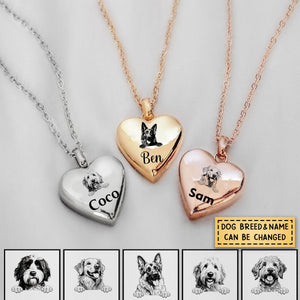 Personalized Tiny Heart Cremation Ash Urn Pendant Necklace Memorial Gift For Dog/Pet Lovers